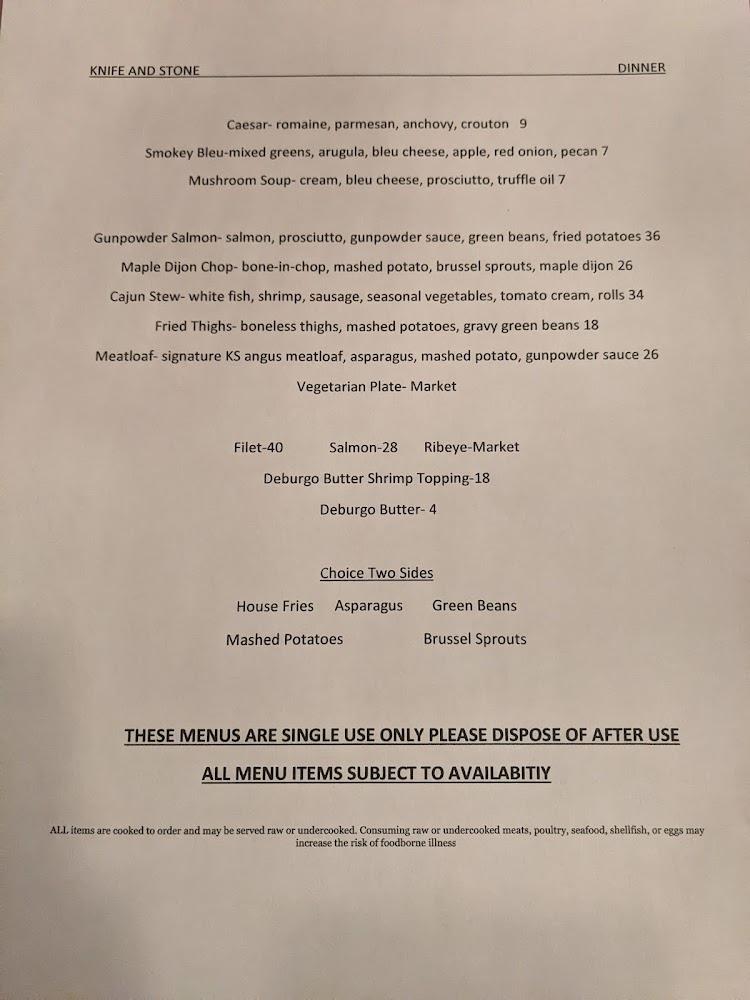 Knife and Stone Menu image 3